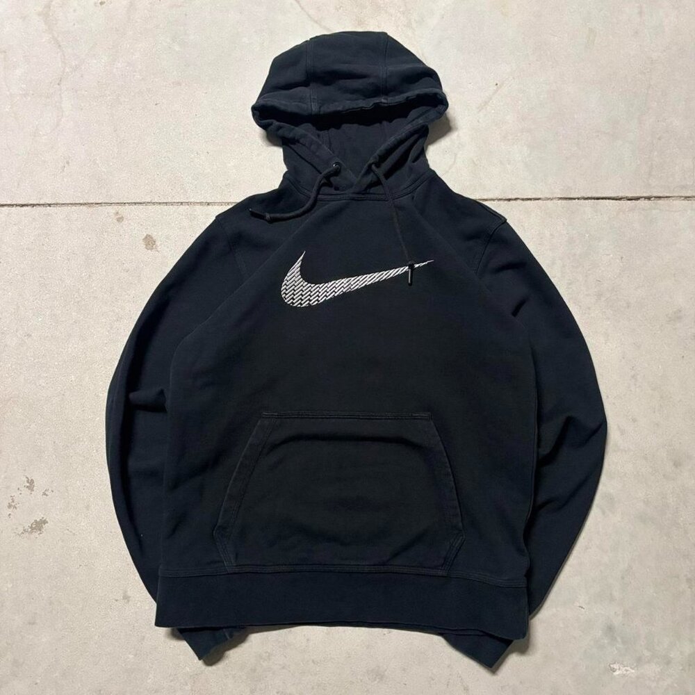 Nike Club Pullover Hoodie Black with White Swoosh Men's Size Medium